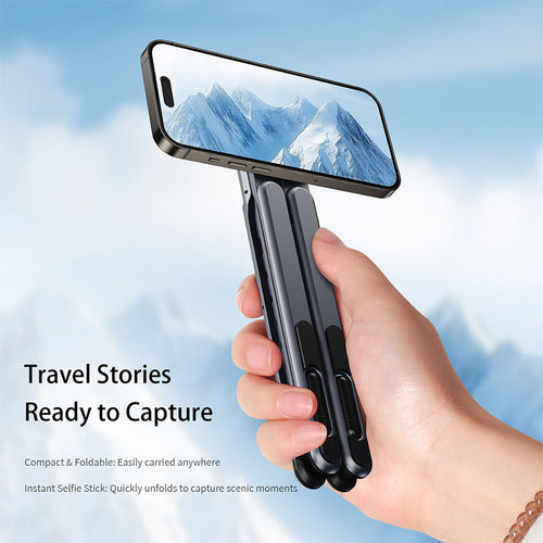 4-in-1 Aluminum Magnetic Lay Flat Phone Tripod Stand