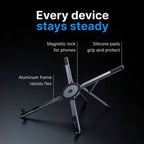4-in-1 Aluminum Magnetic Lay Flat Phone Tripod Stand