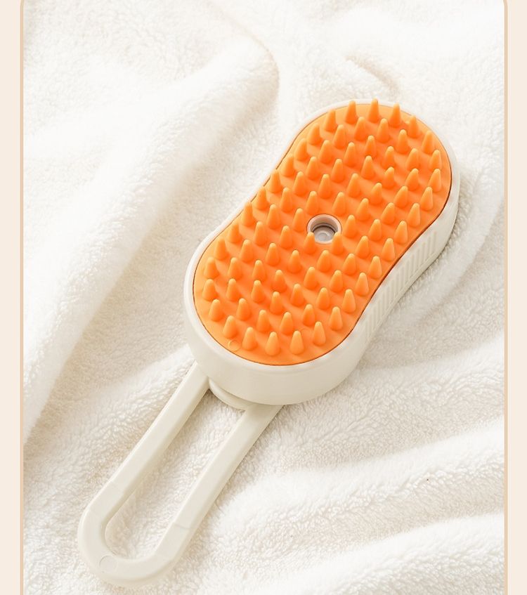 3‑in‑1 Electric Pet Steam Brush, One‑Click Spray for Floating Hair Removal